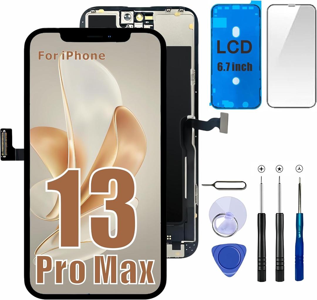 passionTR for iPhone 13 Pro Max LCD Screen Replacement Kit, 6.7'' A2643 A2484 A2641 A2644 A2645 Screen Digitizer 3D Touch Assembly Repair Part with 120Hz ProMotion