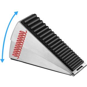 Heavy Duty Door Stopper, Large Door Stopper for Bottom of Door, Adjustable Spring Loaded Door Stoppe Up to 3 in Tall Door Stop Wedge