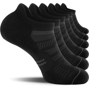 CS CELERSPORT 6 Pack Men's Running Ankle Socks with Cushion, Low Cut Athletic Sport Tab Socks, L