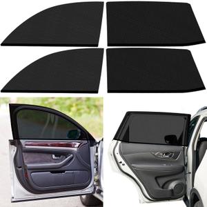Nuanchu 4 Pack Car Window Shade Seat Sun Protection Cover Breathable Mesh Front Rear Universal Automotive Window Cover for Family Camping Privacy Blackout Front (23'', 22-43'') Rear(21'', 22-43'')