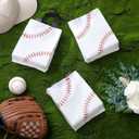 Flutesan 50 Pcs Baseball Party Favor Bags 6 x 8 Inch Plastic Baseball Snack Goodie Bags Tote Gift Packaging for Kids Boys Birthday Sports Theme Party Supplies