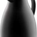 TableCraft 12667, 50 oz (1.5 L) Plastic Coffee Carafe with Glass Liner, Black Frosted Vacuum Insulated Coffee Dispenser with Push Press Lid, Lightweight, Ideal for Diners, Cafes & Restaurants