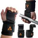 Weight Lifting Hooks (Pair), Heavy Duty Lifting Wrist Straps with 9cm Width Neoprene Padded, Hand Grip Support for Deadlift, Powerlifting and Pull Ups, Weightlifting Gym Gloves for Men and Women (Black)