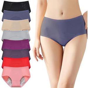 CJSGY Incontinence Underwear for Women, Plus Size Panties for Women Over 60, Incontinence Protective Briefs, 8Pcs,Multi Colored,5XXL