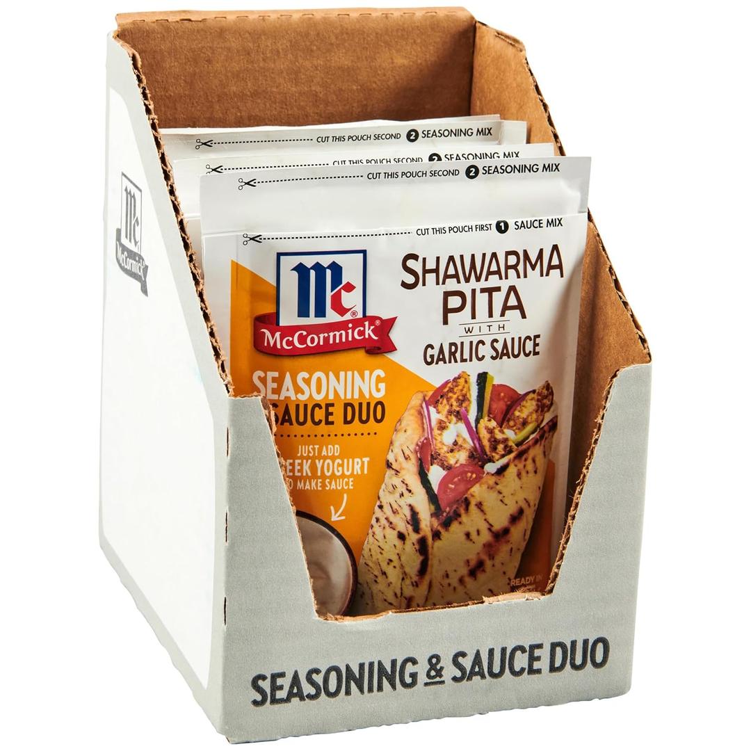 McCormick Shawarma Pita Seasoning with Garlic Sauce Mix, 1.37 oz (Pack of 6) (EXP 06/09/26)