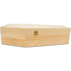 Wooden Memorial Keepsake Box, 17-3/4 Inch Pet Casket, Wooden Coffin Tray, Unfinished Wood, Pack of 1 for Small Pet Burial by Woodpeckers