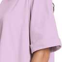 Womens Oversized T Shirts Crewneck Rolled Short Sleeve Tops Summer Casual Basic Workout Tee Shirts (Pink, M)