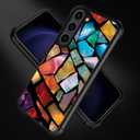 ZHEGAILIAN Case Compatible with Samsung Galaxy S23 Plus Case,Stained Glass Mosaic Fiesta Fun Graphic Design Acrylic Shockproof Anti-Scratch Hard Case for Samsung Galaxy S23 Plus