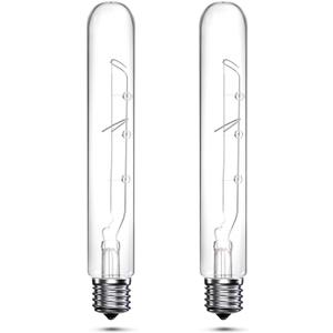 Bonlux 40 Watt T6.5 Refrigerator Light Bulb Dimmable, 120V Intermediate Base E17 Clear Appliance Bulb 5.4In T6.5 Exit Sign Light Bulb, Freezer Light, Warm White 2700K, 2-Pack