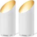 SUNVIE 2 Pack Uplighting Indoor Floor Can Light, 5W Up Lights with 2700K LED GU10 Bulbs, Uplights Floor Spot Lights Indoor for Home Accent Lighting, 5.9 FT Plug Cord & Foot Switch (White)