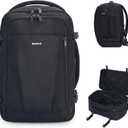 ECOHUB Travel Backpack 18x14x8 Spirit Airlines Personal Item Bag Carry On Backpack 13 Pockets Work Casual Daypack for Men Women Airline Approved Water Resistant Gym Backpack with Charging Port, Black (18 inch Underseat)