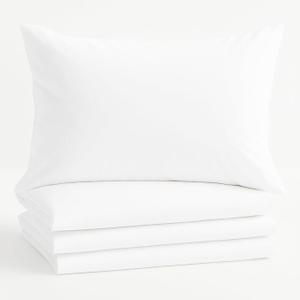 Comfort Beddings King Pillowcases Set of 4 – 100% Organic Cotton, 600 Thread Count Sateen, Soft & Comfy Pillow Covers with Envelope Closure, White, King Size 20 x 40 Inches