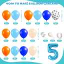 2 x Blue Dog Balloons Arch Garland Kit, 5th Birthday Party Decorations, DIY Blue Orange Nude White Dog Paw Print Balloons for Boys Girls Baby Shower Party Supplies