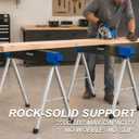 Folding Sawhorses 2 Pack - 2200 lb Capacity Heavy Duty Metal Saw Horse Pair with 2x4 Support Arms, Portable Jobsite Workbench Stand for Woodworking & Carpentry Stand