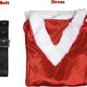 EraSpooky Women Christmas Santa Costume, Short Dress with Hood (One Size)