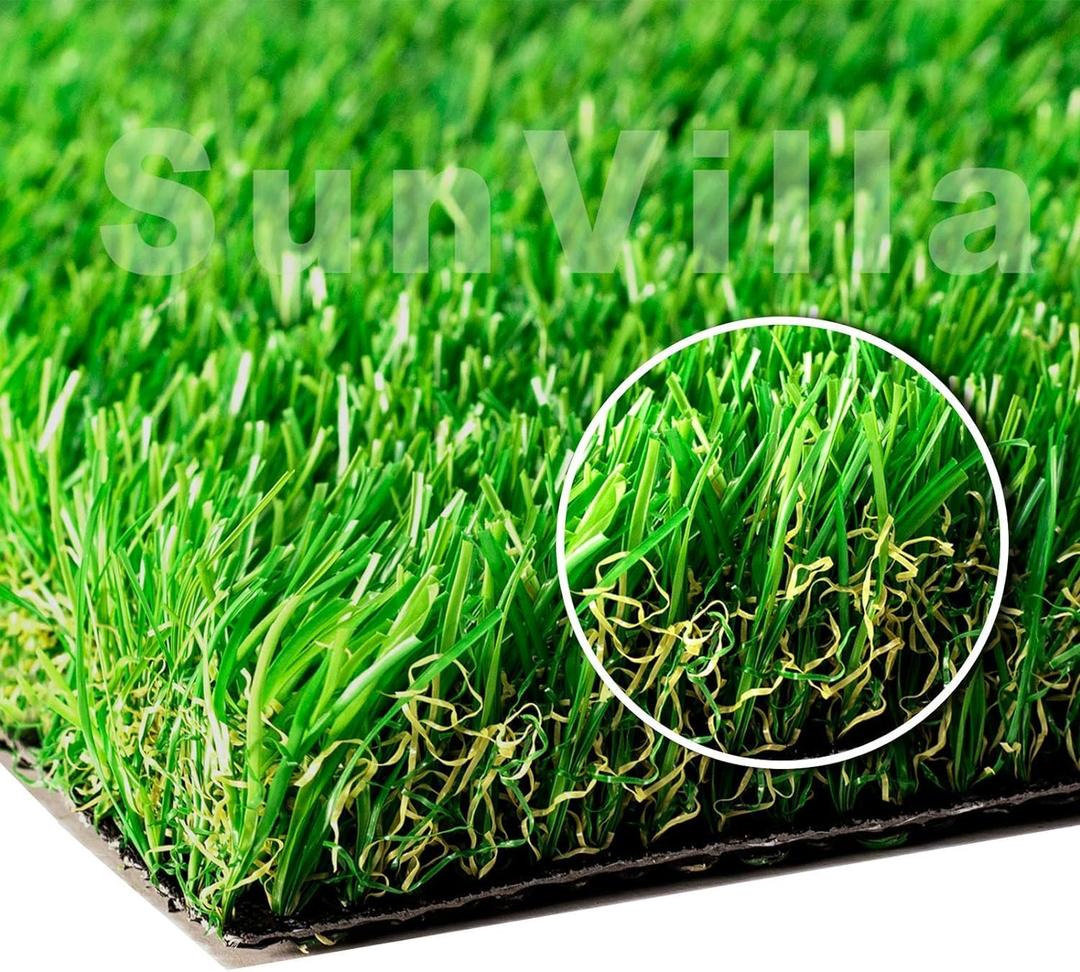 4FTX7FT Realistic Indoor/Outdoor Artificial Grass/Turf, Olive Green/Yellow, 4' x 7', Green/Olive Green/Yellow