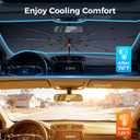 Upgraded Windshield Sun Shade Umbrella Thickened Silver Titanium Coating, UV Protection for Car Front Window, Block Sun Rays & Keep Interior Cool, Reinforced Spring Edge, Universal Fit 61" L x 33" W