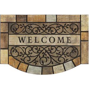 Durable Welcome Door Mats, 24"x36" Heavy-Duty Large Outdoor Mat for Front Door with Non-Slip Rubber Backing for Outside Entry, Garage, Patio, High Traffic Area (Brown)