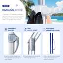 Tempera Heavy Duty High Wind Beach Umbrella with Sand Anchor & Carry Bag | Patio Outdoor Umbrella with Aluminum Frame and Push Button Tilt, Ideal for Travel Garden Lawn, UPF 60+