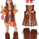 Morph 70s Outfits For Girls, Girl Hippie Costume, 60s Outfits For Girls, Hippie Costume For Kids, Kid Disco Outfit, Medium