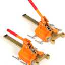 Heavy duty deck straightening tool - Quenched wear-resistant steel Deck board bending,With Precision Ratchet,Mechanism,Quick lock decks board tools function, Shock-Absorbing Grip,Spare Spring Kit (Medium, Orange)