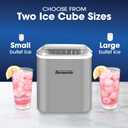 Nostalgia Thermostar Automatic Self-Cleaning Portable Electric Countertop Ice Maker Machine, 26 Pounds in 24 Hours, 9 Ice Cubes Ready in 7 Minutes, with Ice Scoop and Basket, Silver
