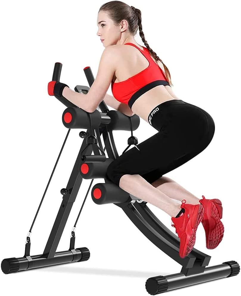 Fitlaya Fitness Core & Abdominal Trainers AB Workout Machine Home Gym Exercise Machine Ab Cruncher Foldable Fitness Equipment (red02)