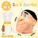 2026 Premium Pack Refillable Pimple Popping Toy Big Head Squeeze Toy for Stress & Anxiety Relief, Realistic Pus Burst Fidget Toy, Funny Gag Gift for Adults, Black Hair, Black Hair Premium Pack