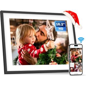 16.2-Inch 32GB Extra Large WiFi Digital Picture Frame, Smart Electronic Photo Frame with IPS HD Touchscreen, Wall-Mounted, Easy to Share Photos&Videos via App&Email for Mom