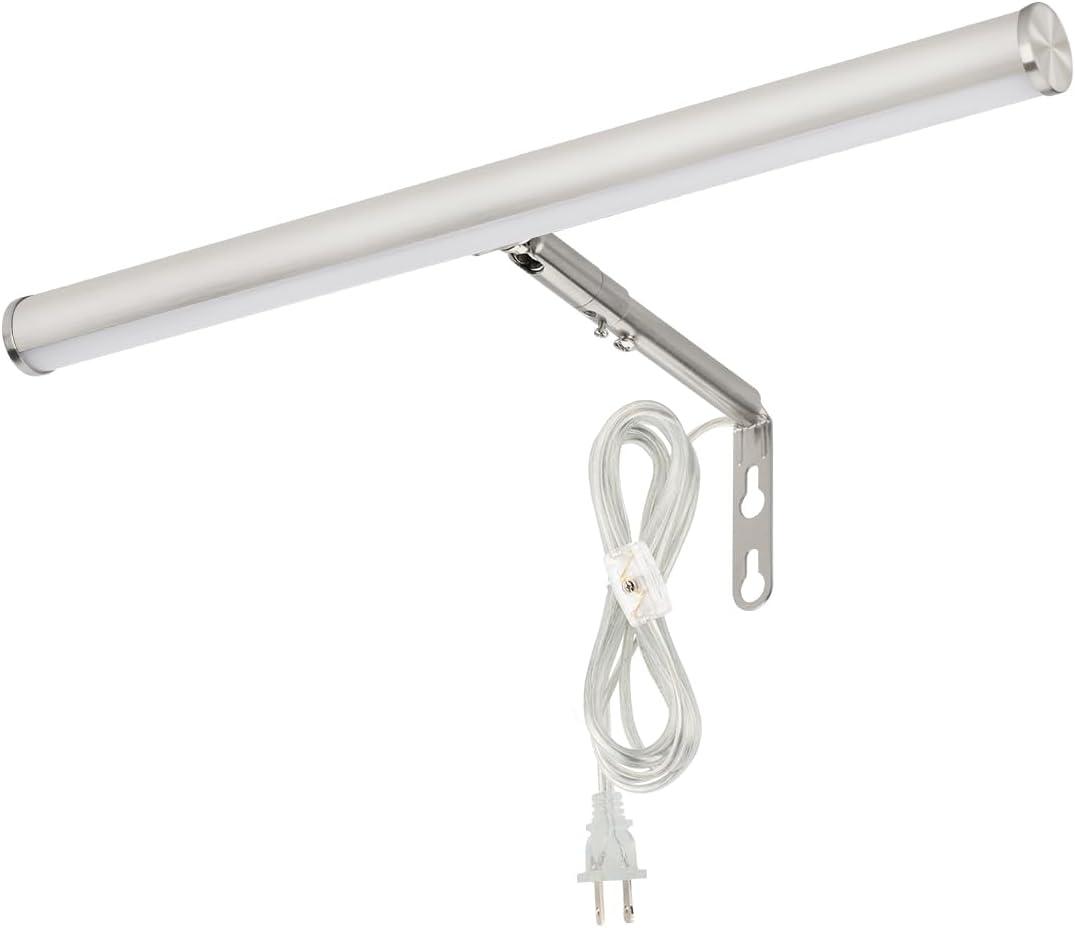 LED Picture Lights for Paintings Plug in, 14 inch 4W Adjustable Art Light Gallery Wall Light for Display Art Work, Brushed Nickel Finish, CRI90+, 3000K Warm White, ETL Listed