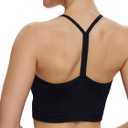 NANJI Seamless Sports Bra for Women - Padded Racerback Y Bra Low Impact Removable Pad for Fitness Gym Yoga Workout Top (M)