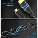 BlueRigger Micro HDMI to HDMI Cable (10FT, 4K@60Hz HDR, Male to Male, 3D, 18Gbps Cord, ARC) - Compatible with GoPro Hero 7/6, Raspberry Pi 4/5, Sony A6300 Camera/Retroid Pocket 3+, Nikon B500