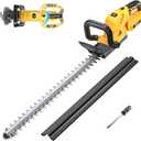 Hedge Trimmer Cordless Compatible with DEWALT 20V Battery (Tool Only), 22 Inch MtiolHig Electric Bush Trimmer 2000RPM Brushless Motor & Rotating Handle & Battery Level Display for Yard, Garden