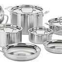 Cuisinart 12 Piece Cookware Set, MultiClad Pro Triple Ply, Silver, MCP-12N