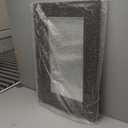 YOSHOOT Rustic Wooden Framed Wall Mirror, Natural Wood Bathroom Vanity Mirror for Farmhouse Decor, Vertical or Horizontal Hanging, 32" x 24",Black