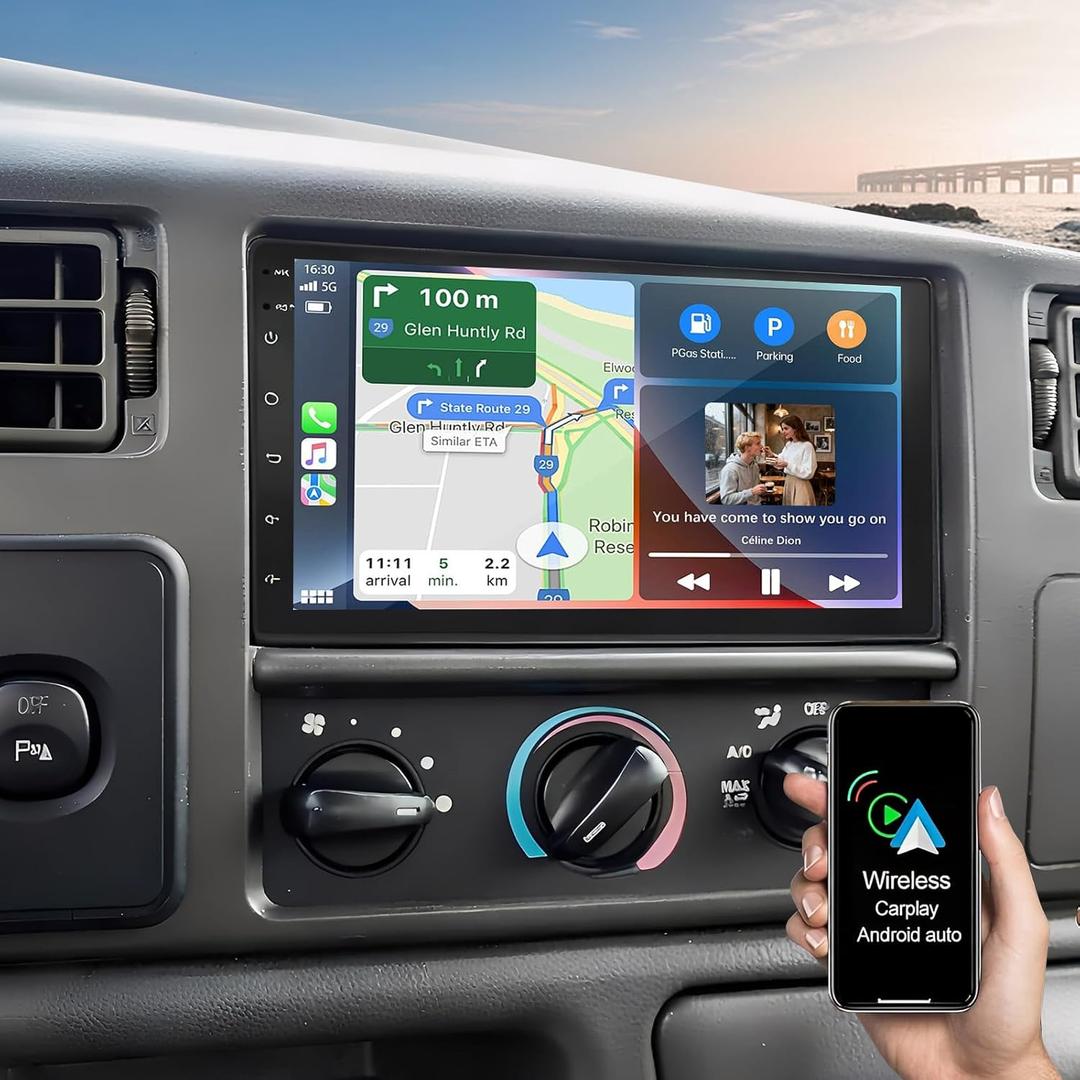 7'' Car Radio for Ford F250 F-350 1999 2000 2001 2002 2003 2004 Stereo, Android Stereo Touchscreen with Wireless carplay/Android auto FM RDS/GPS Navigation/HD Backup Camera
