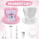 Car Safety Seat for Dolls, Pink Decorative Sofa Seat with Soft Furry Cushion and Headrest for Car Air Vents Decor to Display Doll Toy Ornaments Accessories