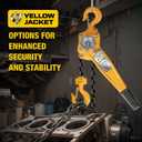 YELLOW JACKET 3 Ton Manual Lever Chain Hoist, G80 Galvanized Carbon Steel with Weston Double-Pawl Brake, Chain Come Along and Safety Measures for Chain Fall