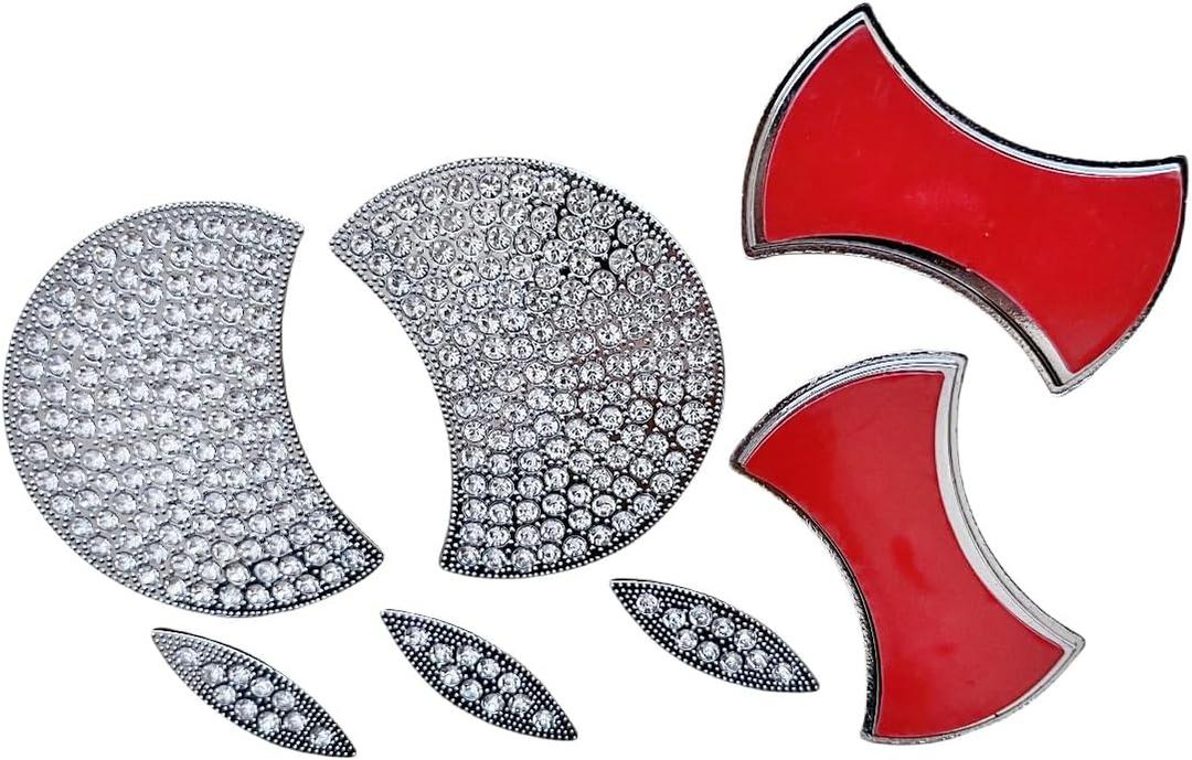 Car Trunk Emblem Bling Decal Compatible with Audi A3 Q3 Q5 A4 A6 A7 Rhinestone Decorative Decal Cover Silver
