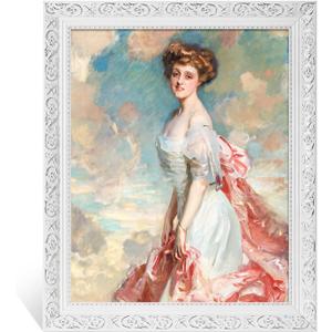 Ornate Canvas Frame for 11x14 Oil Paintings Art Prints, Antique White Frame for Landscape Portrait, Open Back Wood Frame for Home Office Gallery Wall Decor (No Plexiglass & Backing Board)