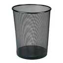 Mind Reader Mesh Trash Can, 1 Piece, Waste Paper Basket, Round, Office, Metal Mesh, 11.5" L x 11.5" W x 13.75" H, Black