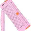 Firbon A4 Paper Cutter 12 Inch Titanium Straight Paper Trimmer with Side Ruler for Scrapbooking Craft, Paper, Coupon, Label, Cardstock(Pink)