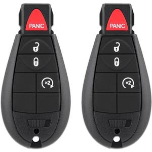 Key Fob Remote Replacement Fit for Jeep Cherokee 2014 2015 2016 2017 2018 2019 2020, 68105083AG GQ4-53T 4-Button with 4A Chip 433MHz (2 Pack)