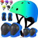 Toddler Kids Bike Helmet Set - Adjustable Cycling Helmet with Knee, Elbow Pads & Wrist Guards Sport Protective Gear Little Kid, Medium: 21.7"-22.8" /55-58cm