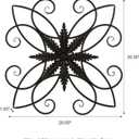 Glitzhome Black Metal Wall Art Decor, 20 Inch Iron Wall Decor with Clematis Scroll Pattern, Indoor Outdoor Wall Accent for Garden Porch Patio