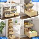WelFurGeer Soft Close Pull Out Cabinet Organizer, 11" W x 22" D Cabinet Roll Out Drawers, Space-Saving Cabinets Organizer with Easy Installation, Bottom Mount Pull Out Drawers for Kitchen Cabinets