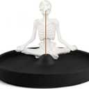 2 x Meditating Skeleton Incense Stick Holder, Incense Holder for Sticks Ash Catcher Incense Holder for Yoga Spa Meditation Home Decor