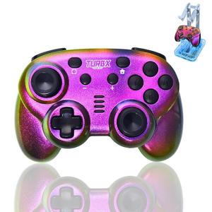 turbX Mini Wireless Video Game Controller - Small Bluetooth Gamepad - Portable Gaming Controls for Nintendo Switch, iPhone, iPad, Android Mobile Phone, Steam Deck and PC (Gradient Galaxy
