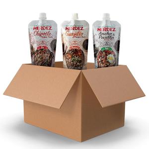 Pack of 3 Herdez Ancho & Pasilla Pepper Paste, A Mild Pepper Paste Used To Add Flavor To Mexican Dish, Best Before 08/20/2025 
