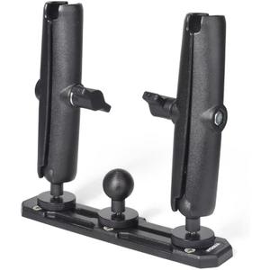 Universal 25mm (1 Inch) Ball Mount Base with Two Double Socket Arms and Screws Compatible with RAM Mounts B Size 1" Ball Components Fits Industry All Standard 1" Ball Adapters